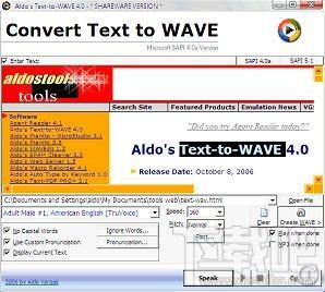 Aldos Text-to-WAVE,Aldos Text-to-WAVE下载,Aldos Text-to-WAVE官方下载