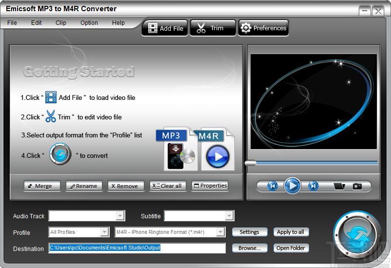 Emicsoft MP3 to M4R Converter下载,MP3转M4R转换器