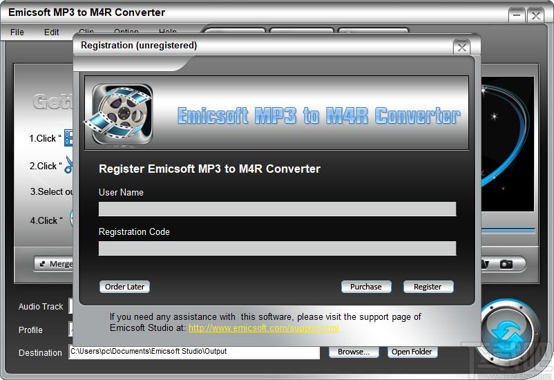 Emicsoft MP3 to M4R Converter下载,MP3转M4R转换器