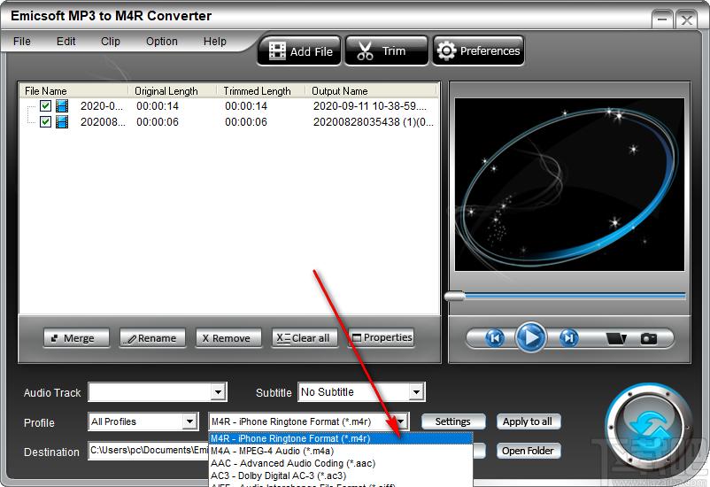 Emicsoft MP3 to M4R Converter下载,MP3转M4R转换器